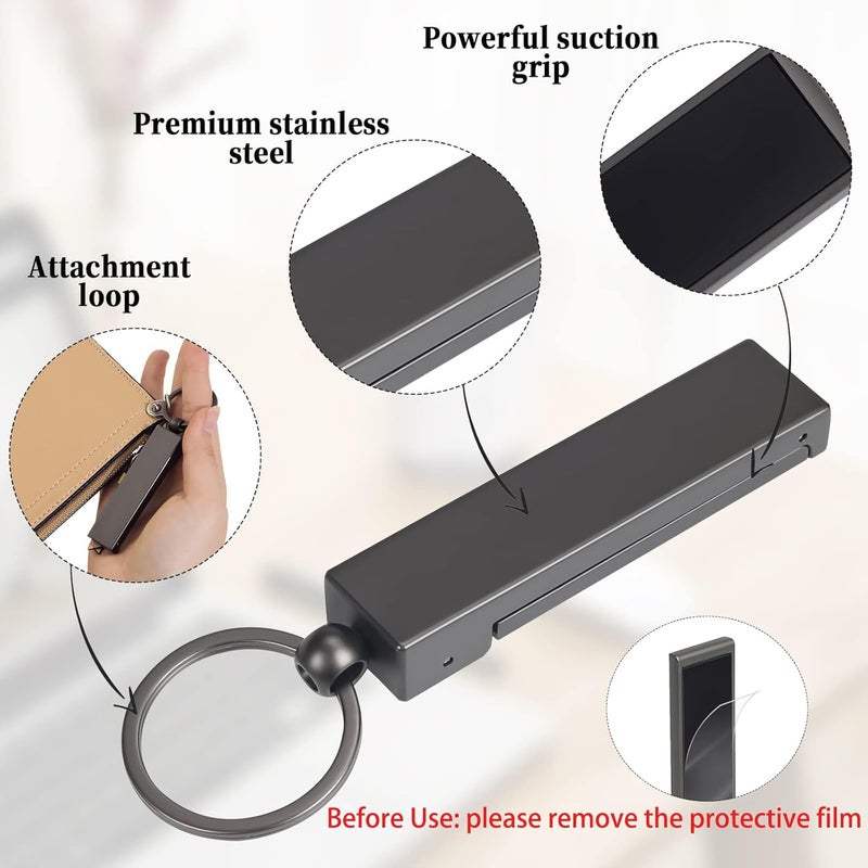 BULFULL Purse Hook for Table, Instant Bag Purse Hook Hanger Holder for Table Desk Folding Handbag Table Hook Hanger for Women Mobile Phone Stand Holder (Black) - Image 5